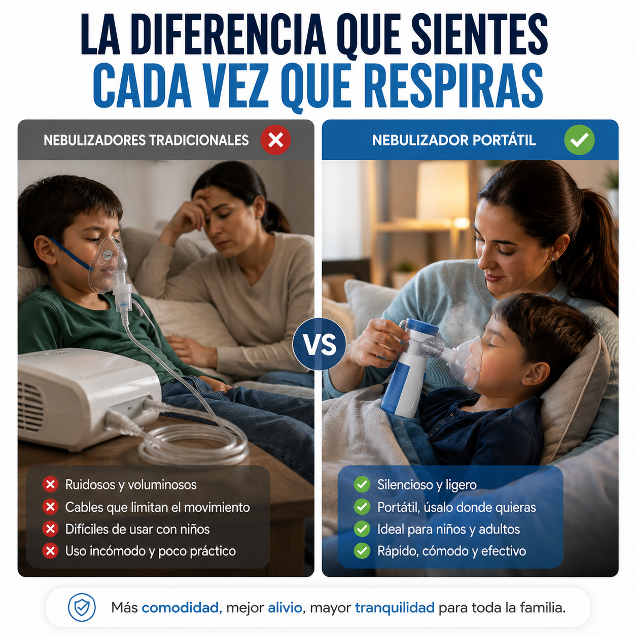 Nebulizador Portátil Niños Adultos- Alivio Respiratorio donde lo necesites