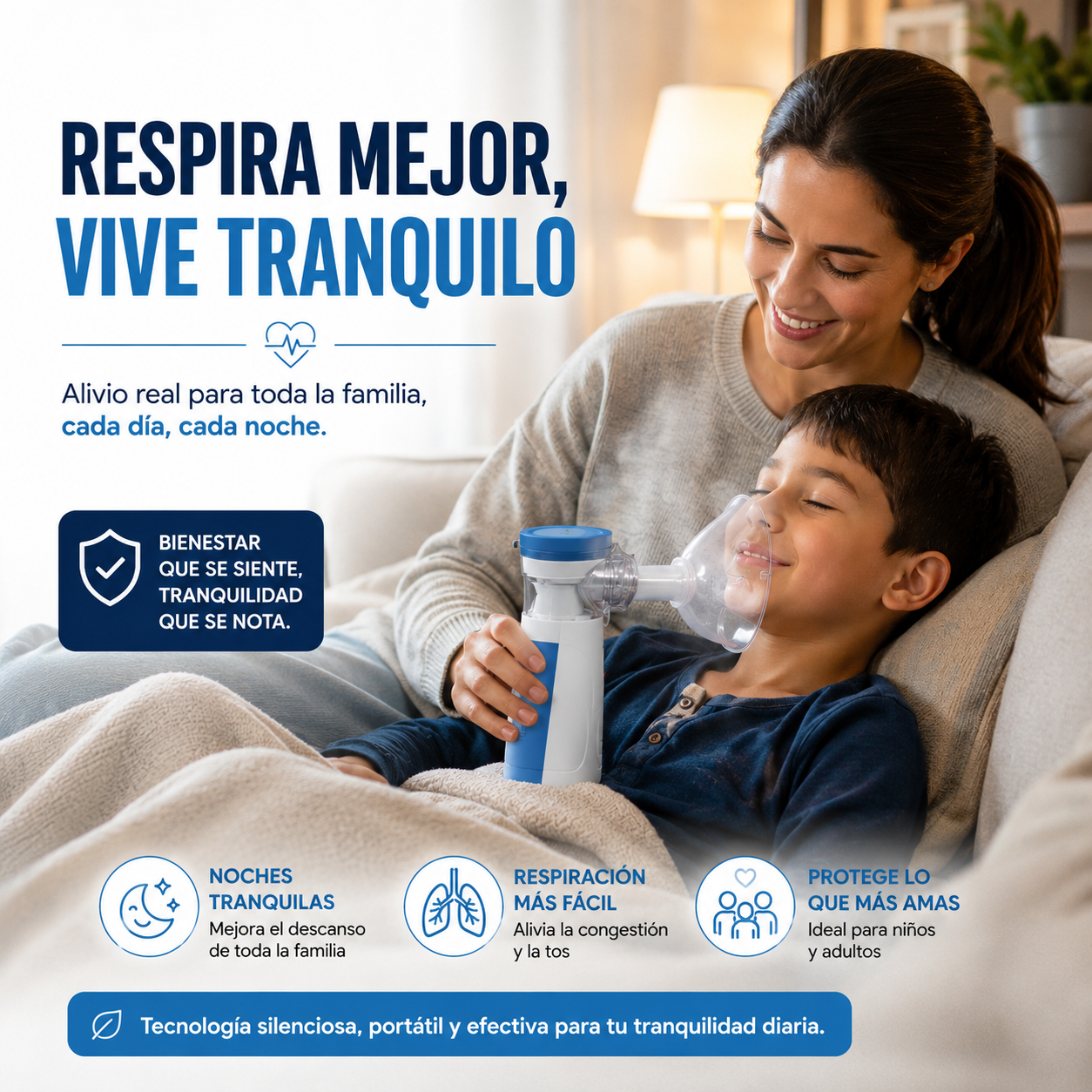 Nebulizador Portátil Niños Adultos- Alivio Respiratorio donde lo necesites