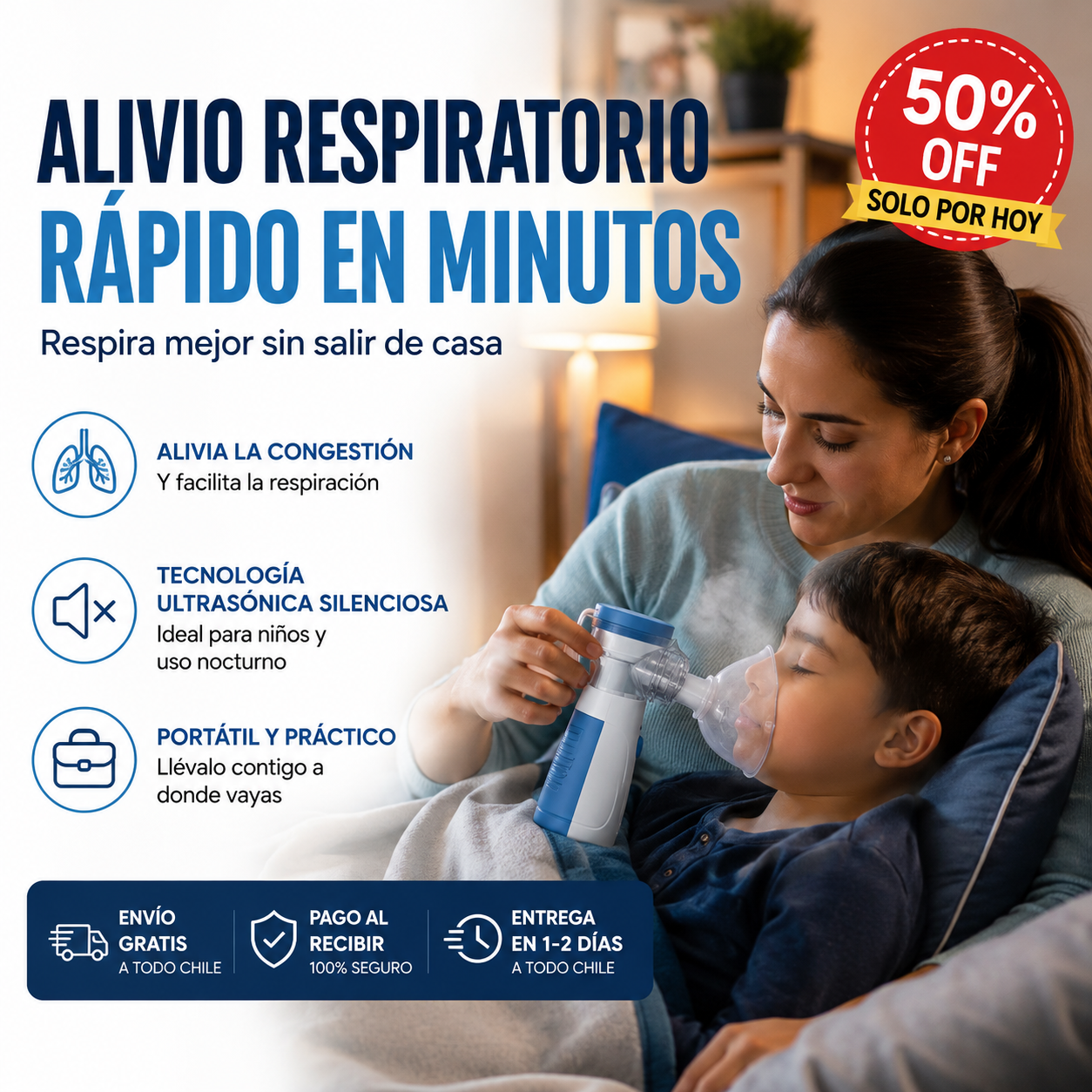 Nebulizador Portátil Niños Adultos- Alivio Respiratorio donde lo necesites