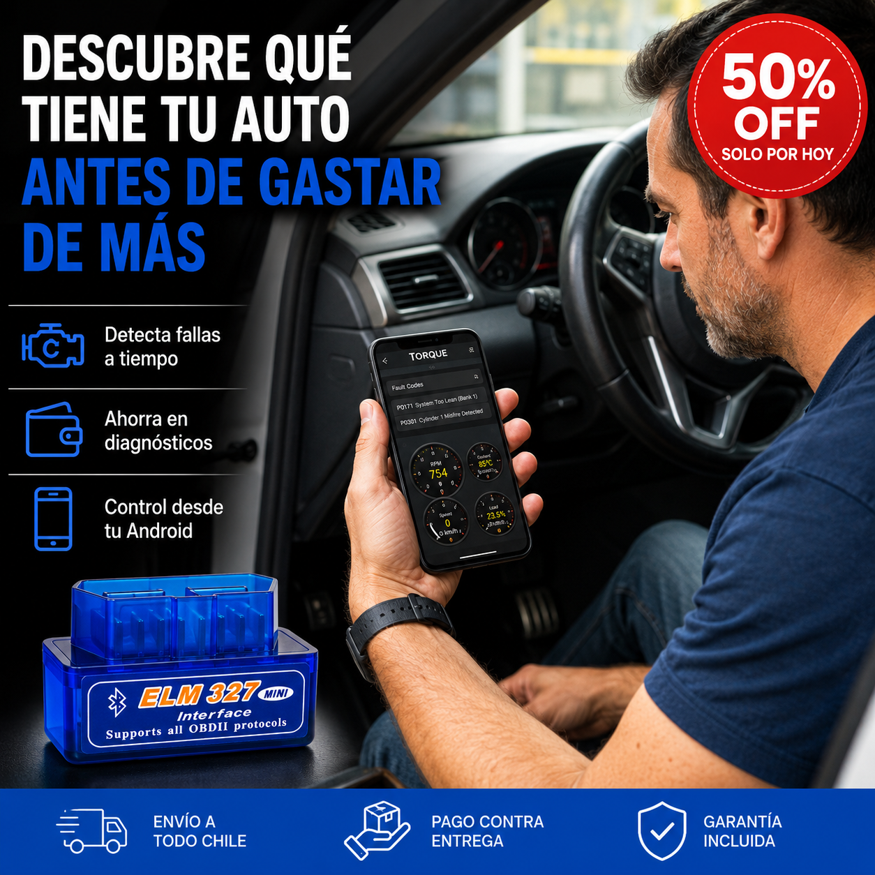 Scanner automotriz Bluetooth OBD 2