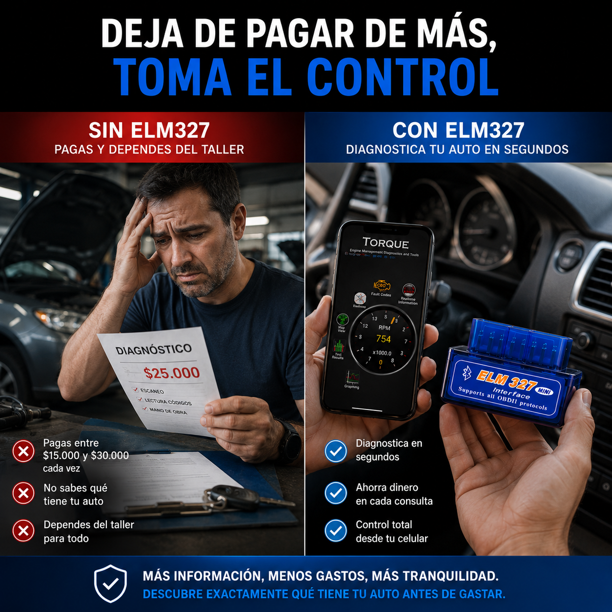 Scanner automotriz Bluetooth OBD 2