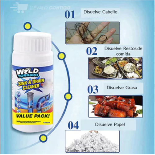 3 Limpiador de Drenaje 110g Destapador